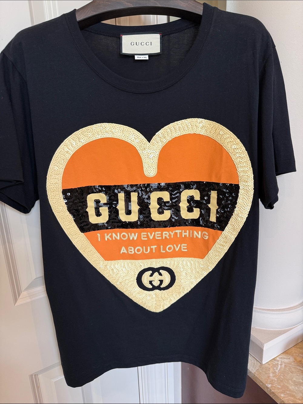 Gucci sequin tshirt. Size XS. Worn once.